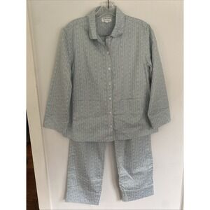 LAKE x Julia Berolzheimer Pajamas XS Cotton Pale Blue Floral Cotton Set Luxury